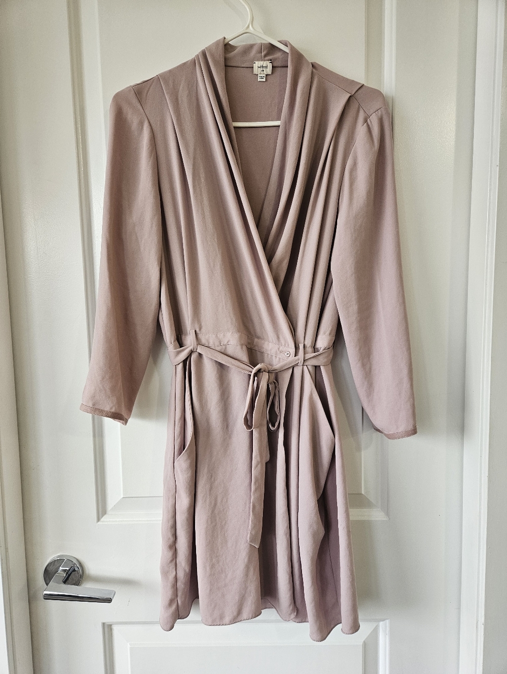 Aritzia Wilfred Franca Wrap Dress in Mauve Pink Size 6